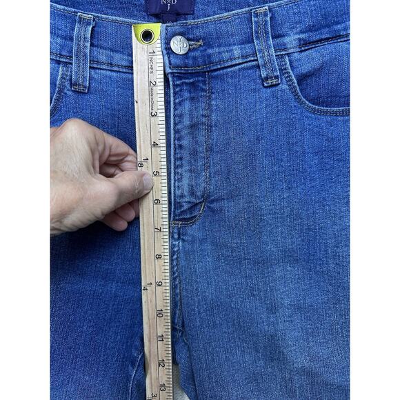 NYDJ Jeans Womens Size 12 Blue Cropped Bedazzled Cuffed Stretch - Picture 9 of 15